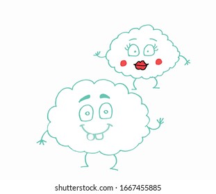 diseño de personajes en la nube. vector de dibujos animados.establecer
