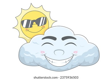 Cute Cloud Character Design Illustration