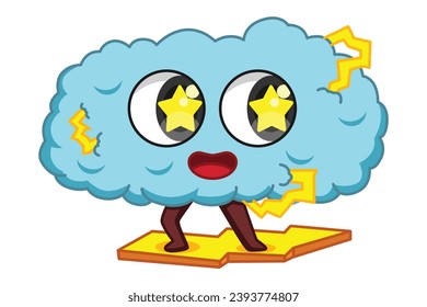 Ilustración de diseño de caracteres de nubes