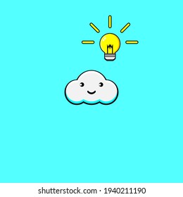 The cute cloud character illustration design has an idea