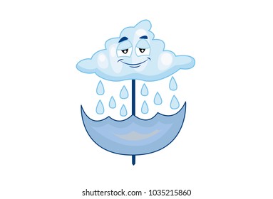 Cute Cloud Character . vector illustration. Isolated on white background. 