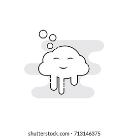 Cute cloud characters with MBE style. Funny Happy Smile Vector illustration