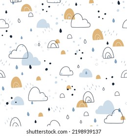 Cute cloud. Childish pattern for fabric, wrapping, clothing, textile, wallpaper, pajamas, kids apparel, beddings. Vector