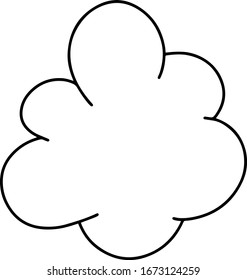 Cute cloud drawing cartoon isolated on a white background. Vector illustration