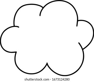 Cute cloud drawing cartoon isolated on a white background. Vector illustration