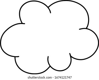 Cute cloud drawing cartoon isolated on a white background. Vector illustration