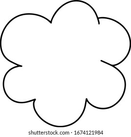 Cute cloud drawing cartoon isolated on a white background. Vector illustration