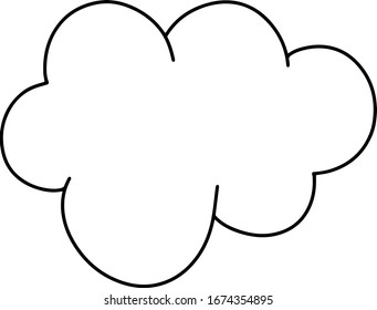 Dibujo en nube mate aislado en un fondo blanco. Ilustración del vector