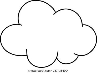 Dibujo en nube mate aislado en un fondo blanco. Ilustración del vector