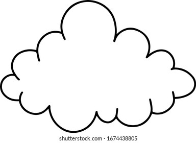 Cute cloud drawing cartoon isolated on a white background. Vector illustration