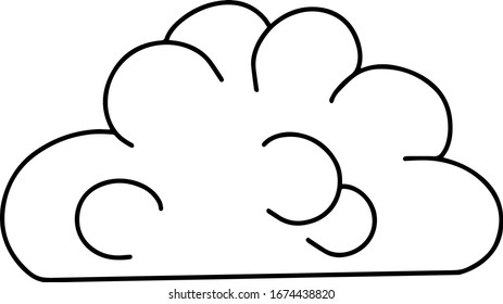 Dibujo en nube mate aislado en un fondo blanco. Ilustración del vector