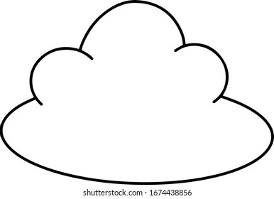 Dibujo en nube mate aislado en un fondo blanco. Ilustración del vector