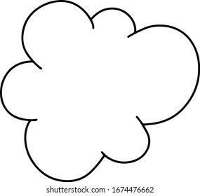Cute cloud drawing cartoon isolated on a white background. Vector illustration