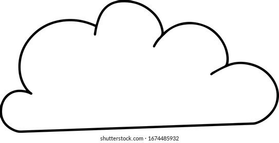 Dibujo en nube mate aislado en un fondo blanco. Ilustración del vector