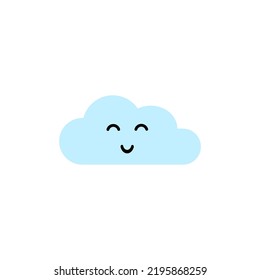 Cute Cloud Emoji Face Smile Sky Stock Vector (Royalty Free) 2195868259 ...