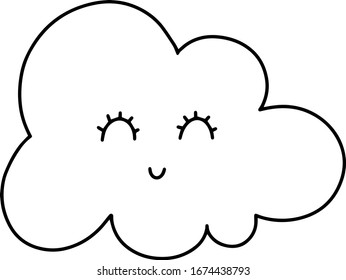 Nube suave con emoción aislada en fondo blanco. Ilustración del vector