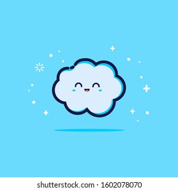 Cute Cloud Flat Cartoon illustration 