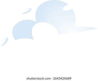 Cute Cloud Gradient Illustration. Weather Icon Concept Isolated