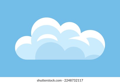 Cute cloud icon. Sticker for social networks and messengers. Aesthetics and elegance, tenderness and care. Weather forecast, good climate and atmosphere, sky. Cartoon flat vector illustration