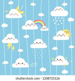 Cute cloud illustration background.