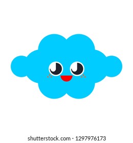 Cute Cloud isolated. funny clouds cartoon style. kids character. Childrens style. 