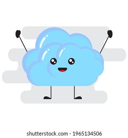 Cute cloud kawaii cartoon character vector illustration