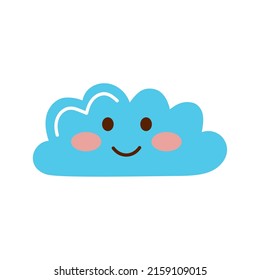 süßes Cloud-Kawaii-Zeichen