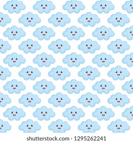 cute cloud kawaii character pattern