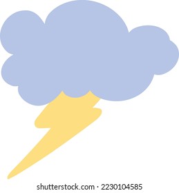 Cute cloud with lightning illustration