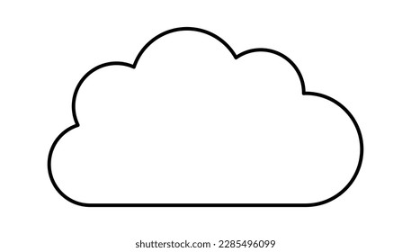 Cute cloud line art icon Weather element symbol. Vector illustration