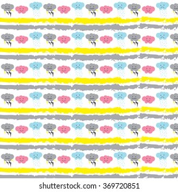cute cloud and line pattern