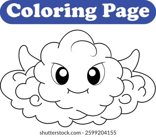 Cute Cloud Monster coloring page for kids