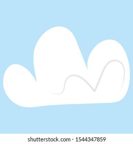 Cute cloud on light blue background vector illustartion hand draw desing 