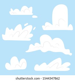 Cute cloud on light blue background vector illustartion hand draw desing 