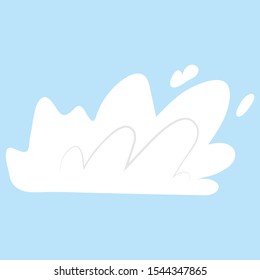 Cute cloud on light blue background vector illustartion hand draw desing 