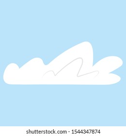 Cute cloud on light blue background vector illustartion hand draw desing 