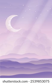 Cielo nocturno pastel de la nube linda