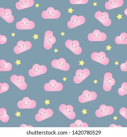 cute cloud pattern for babies color blue