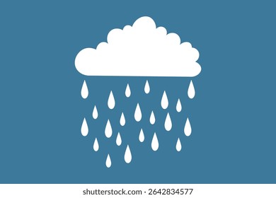 Cute cloud and rain drop vector pattern, flat cartoon design with soft colors, seamless pastel rainy background, decorative weather illustration, child-friendly art for fabrics and digital use

