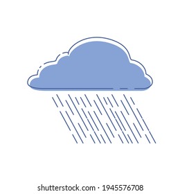 cute cloud with rain icon idea illustrator