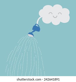 cute cloud and rain illustration