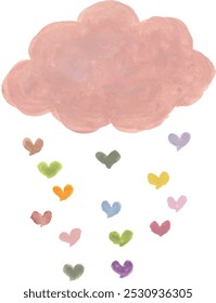 Cute nuvem e chuva pastel mão desenhado aquarela ilustração clipart