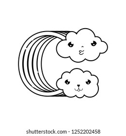 cute cloud with rainbow kawaii character