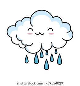 cute cloud rainy kawaii character