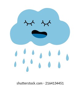 Cute Cloud Rainy Weather Meteorology Character Stock Vector (Royalty ...