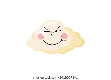 Cute Cloud Retro Flat Sticker Design