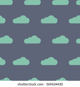 Cute cloud seamless pattern in cool colours. 