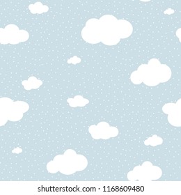 Cute Cloud Seamless Pattern Vector background
