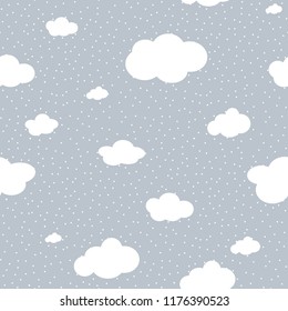 Cute Cloud Seamless Pattern Vector background