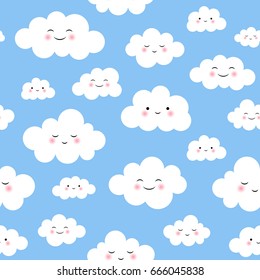 Cute Cloud Seamless Pattern Vector